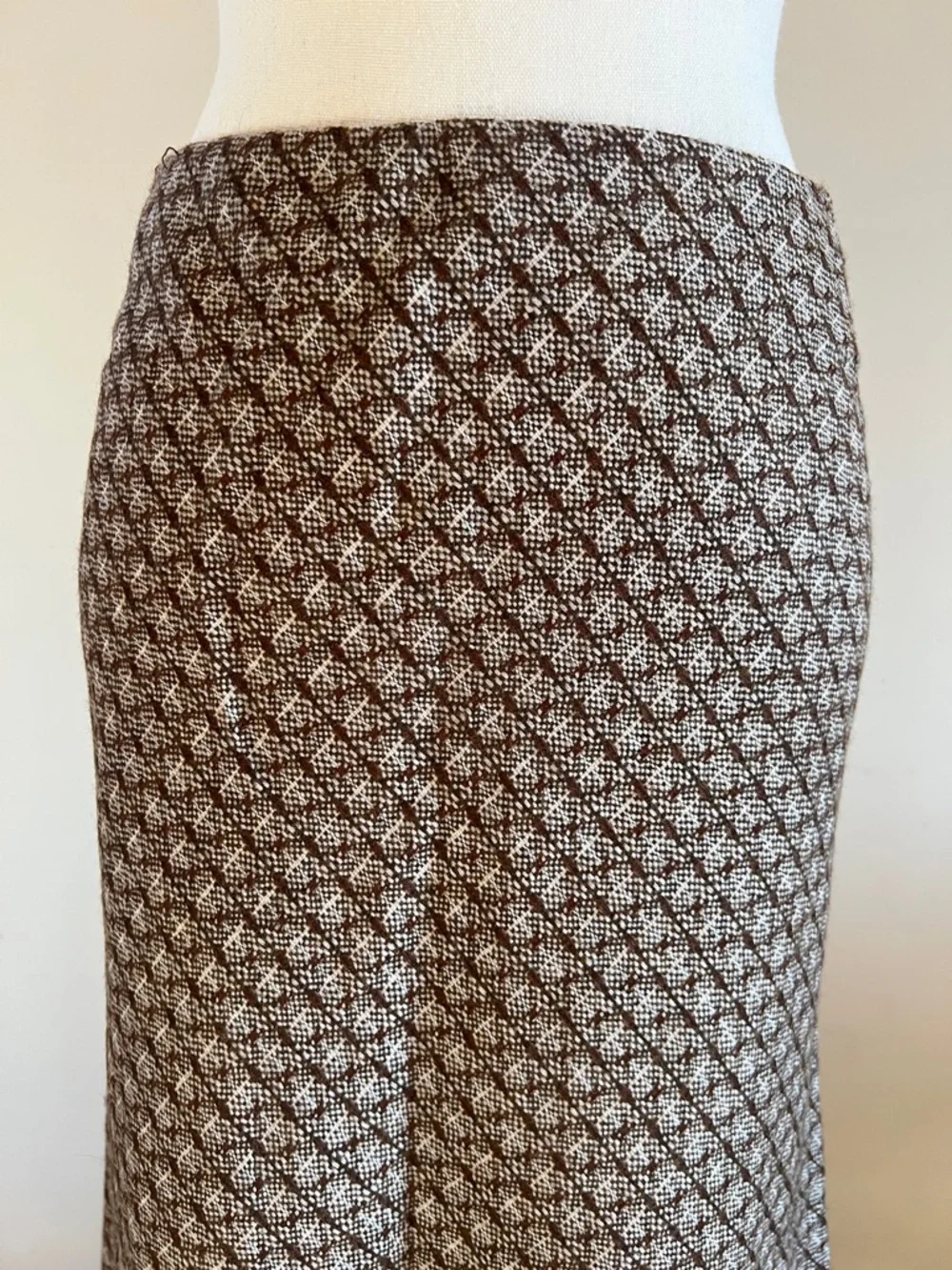 🐻🥔🐌📦DKNY Vintage Brown Patterned Skirt